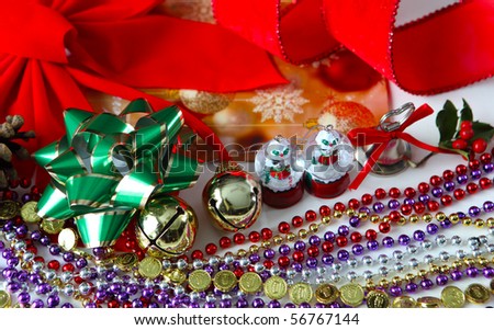 Collection of christmas objects for holiday background