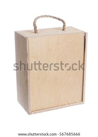 wooden box for product transfer isolated on white background