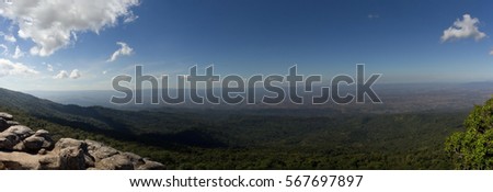 Rocky landscape in phuhinrongkla national park,Phitsanulok province,Thailand(Panorama)