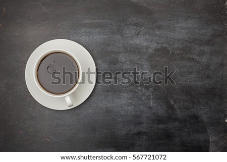 cup tea top black board