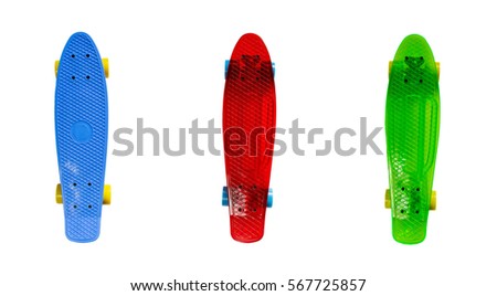 Trendy mini colored skateboards