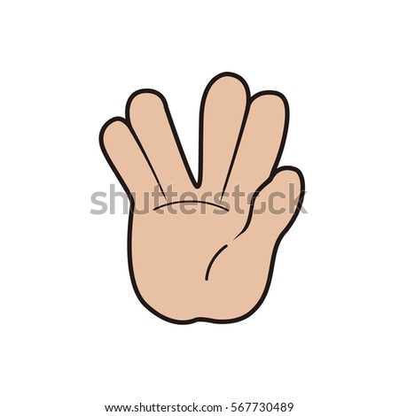 Isolated hand signal on a white background, Vector illustration