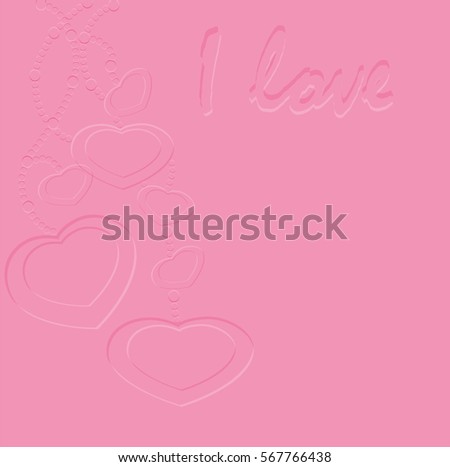 postcard on Valentine's day. vector pink heart.