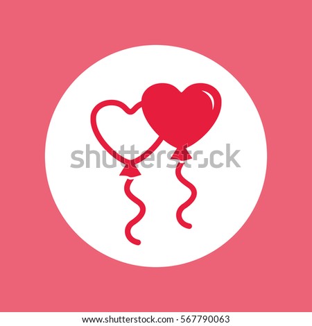 balloon balloons couple two gelium heart simple icon