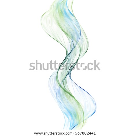 Blue-green wavy lines are placed vertically.Smooth,vector,transparent waves.