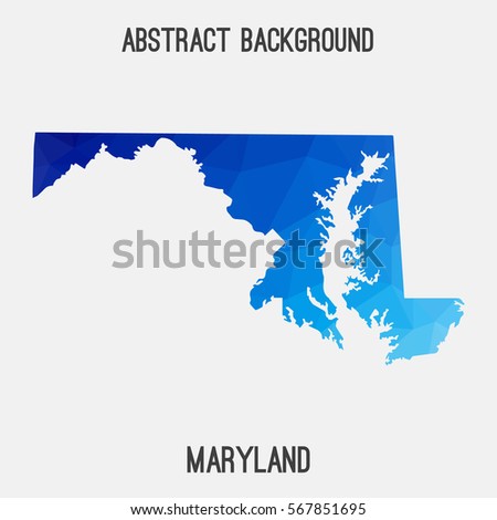 Maryland map in geometric polygonal,mosaic style.Abstract tessellation,modern design background. Vector illustration EPS8