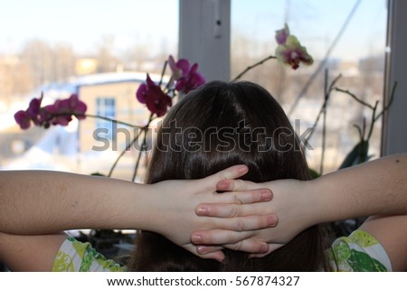 Girl and Orchid