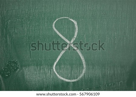 HANDWRITTEN: Number eight on the blackboard