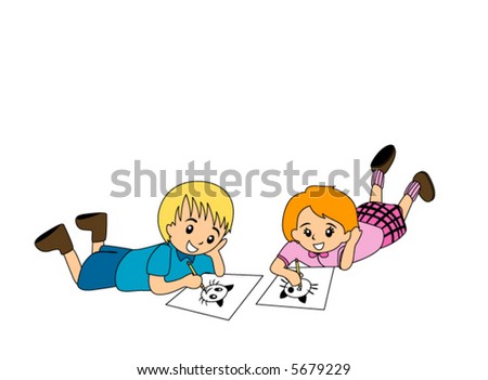 Kids Drawing - Vector