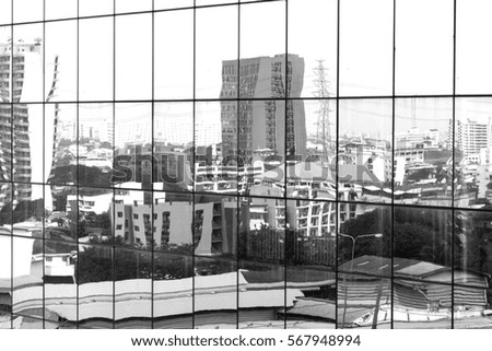 Monochrome Backgrounds of Modern architecture black and white with reflection