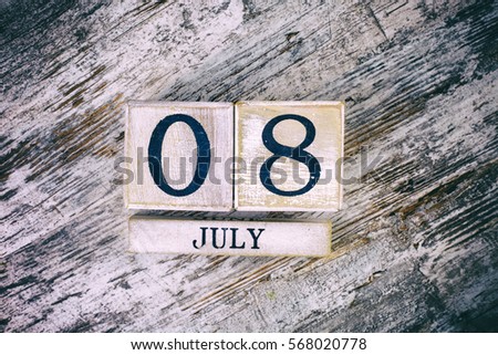 July 8th Calendar