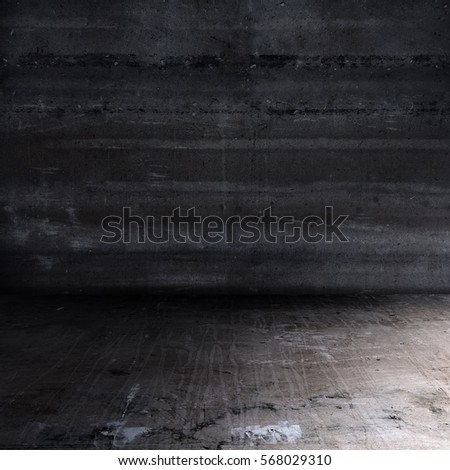 old grungy room with concrete wall