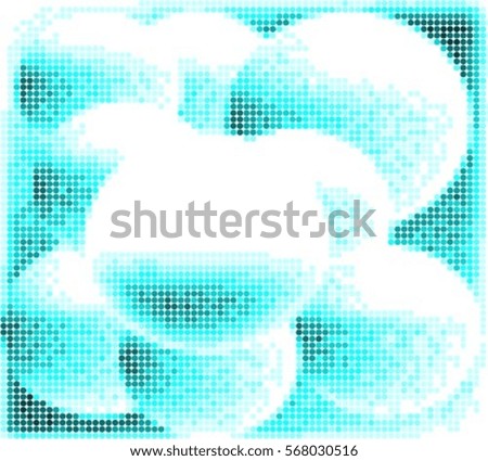 Spotted halftone grunge blue line background. Abstract vector illustration background. Grunge grid polka dot background pattern