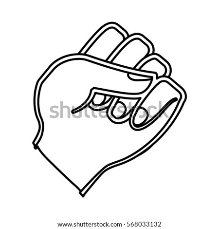 figure hand weilding female defense, vector illustration design