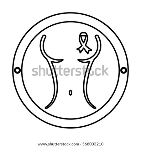 figure breast cancer signal image design icon