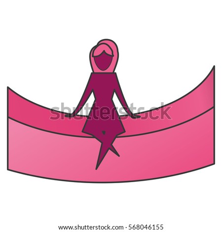 abstract pink woman icon image vector illustration design 