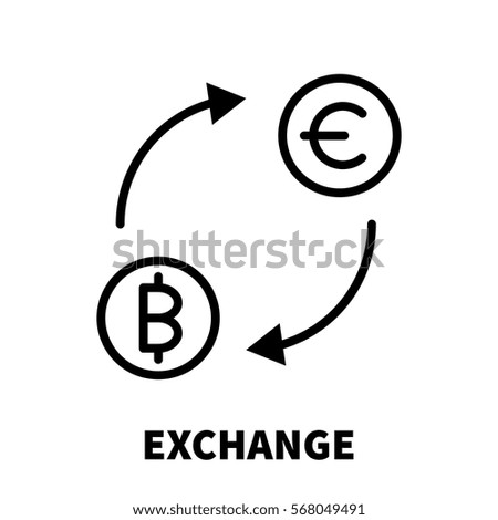 Exchange icon or logo in modern line style. High quality black outline pictogram for web site design and mobile apps. Vector illustration on a white background.