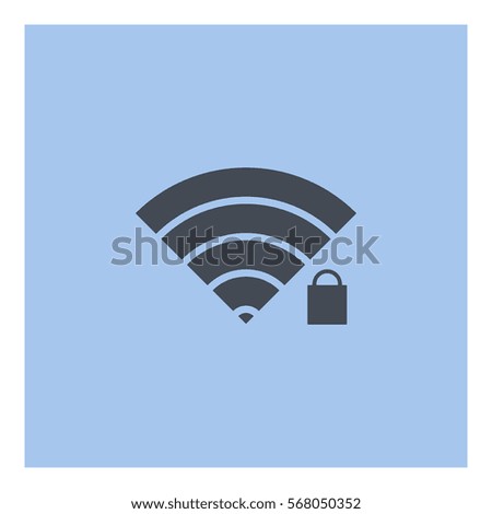 Wifipassword_Wifilocked icon - Flat design, glyph style icon - Gray enclosed in a square