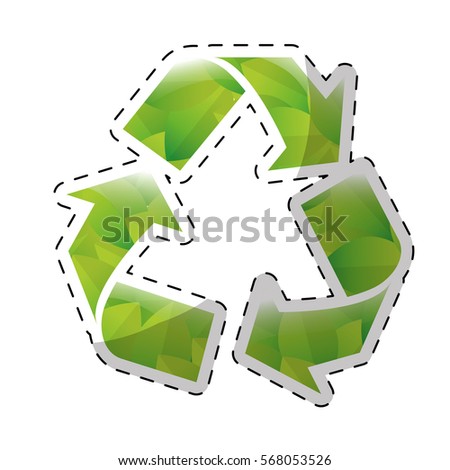 Lime green environmental care signal icon, vector illustration