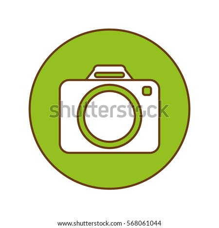 Green symbol camara button image, vector ilustration design