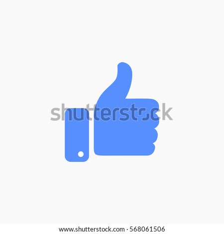 Thumb up symbol, finger up icon vector illustration. Like sign.