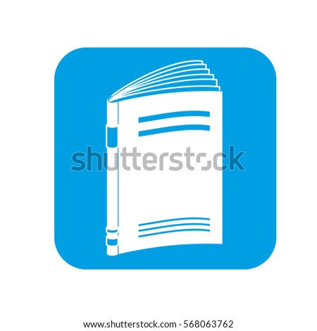 Contour blue book alone icon image, vector illustration
