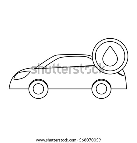 Figure car with drop oil icon image, vector illustration