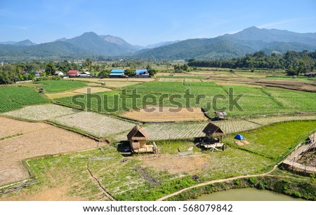 Landscape on the city of peace at Nan Province, Thailand.