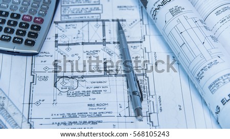Architectural design: blueprint plan - illustration of a plan modern residential home plans, ideas, interior design selection: remodeling, bathroom, construction, architecture