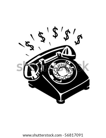 Money Phone - Retro Clip Art