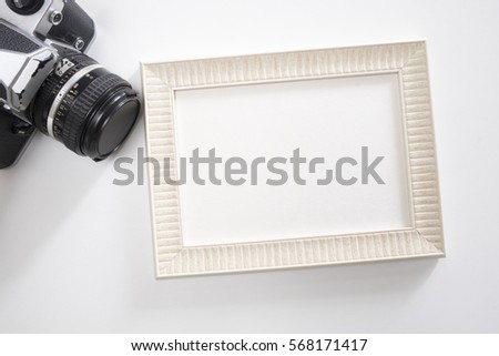 mock up frame photo on white background