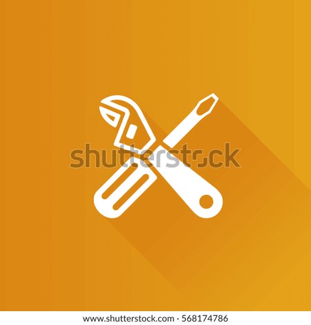 Mechanic tools icon in Metro user interface color style. Wrench screw driver mechanic