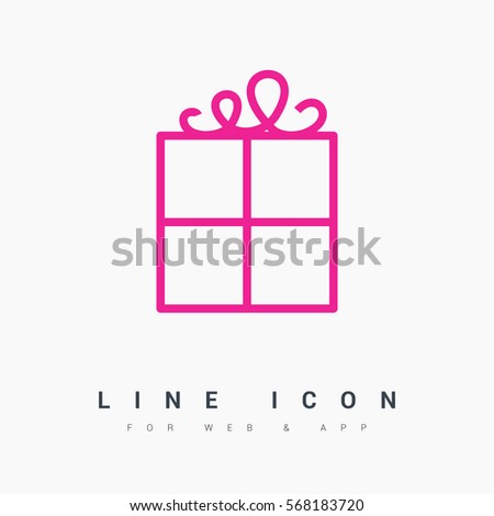 Gift isolated minimal icon. Box graph line vector icon for websites and mobile minimalistic flat design.