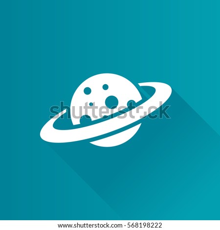 Planet Saturn icon in Metro user interface color style. Plasma belt satellite