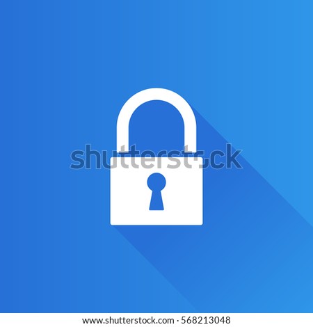 Padlock icon in Metro user interface color style. Finance safety protection