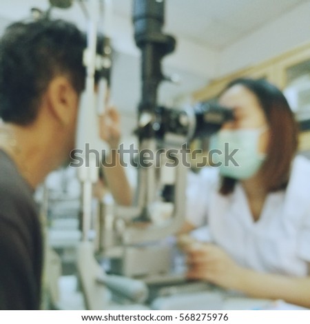 Doctor checkup the eyes  of patient