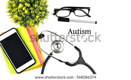 Autism - Written In White background, health Concept