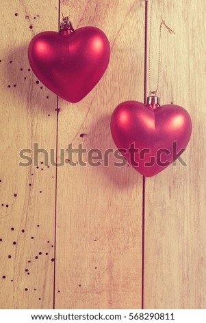 abstract background of Valentine Day with Heart Shape, vintage filter image