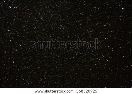 Dark Night Starry Sky Background. Night View Of Natural Glowing Stars