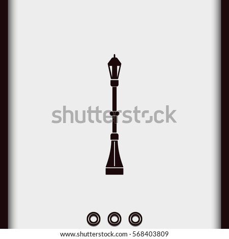 Street light silhouette. Street lamp icon.