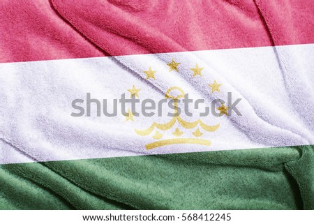 Tajikistan flag fluffy soft texture