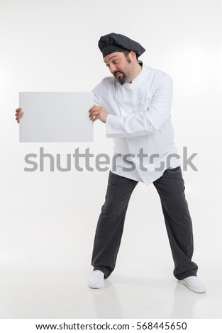 Italian cook on white background