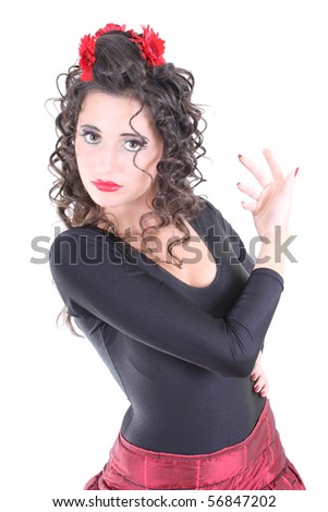 Young spanish woman dancing