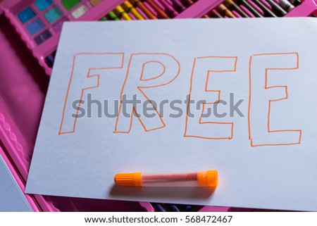 free concept, free on white paper
