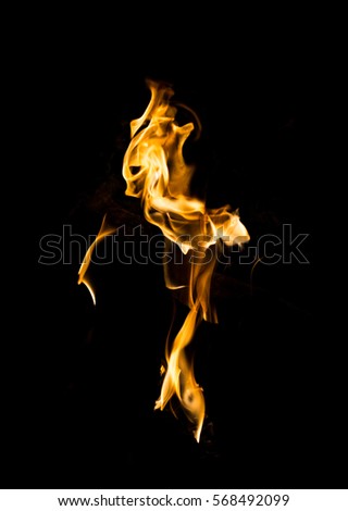 Flames on a black Background