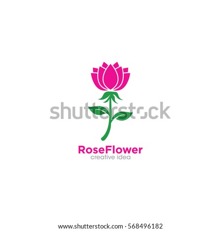 Rose Flower Creative Concept Logo Design Template