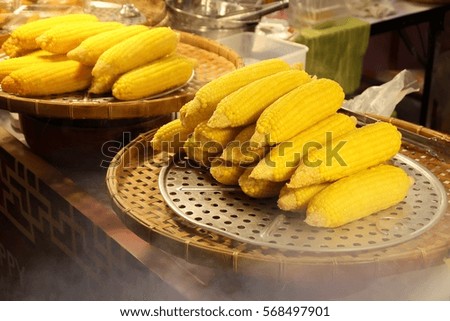 Sweet corn in street food Thailand
