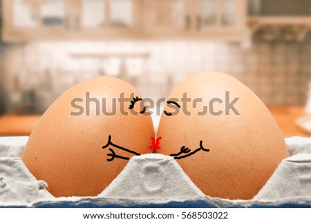 Two eggs with love for each other.
