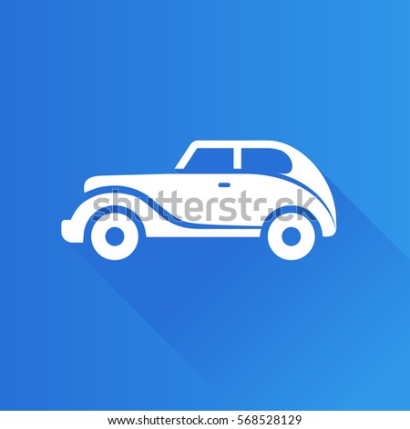 Vintage car icon in Metro user interface color style. Retro automotive collector