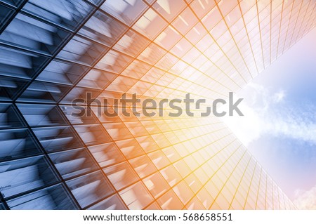 Abstract view of a skyscraper with sunlight Royalty-Free Stock Photo #568658551